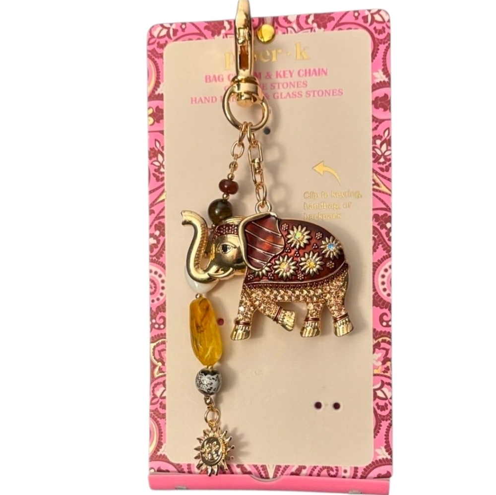 🐘▪️Piper K▪️Beautiful Elephant beaded Keychain Bag Charm